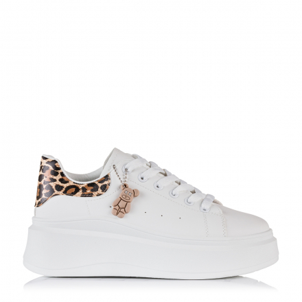 PLATO Sneaker  White/Leopard 
