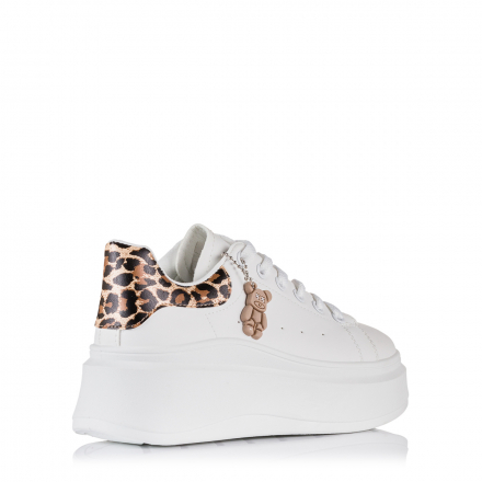 PLATO Sneaker  White/Leopard 