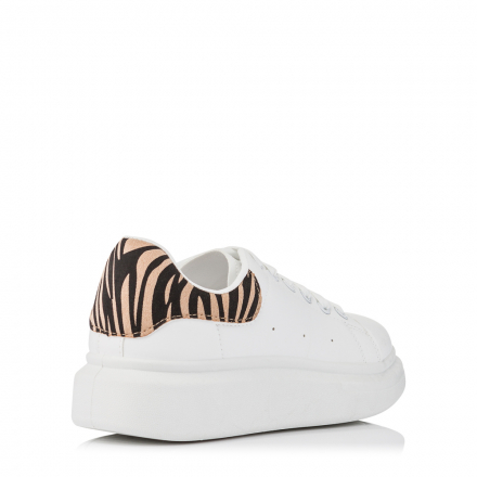 NO NAME RA38 Zebra Sneaker  Λευκό/Μπεζ