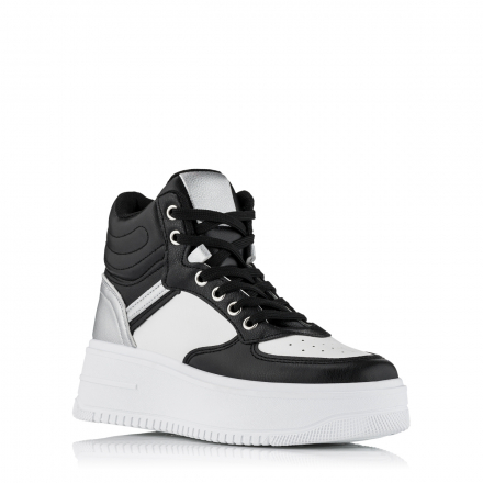 MIX FEEL AD-427 Deslotte Sneaker Μποτάκι Λευκό/Μαύρο 