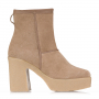 IN LONDON Block Heel Boot  Beige