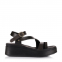 TOMAS Leather Sandal  Μαύρο 