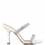 Envie Μules STILETTO With Strass Λευκό 