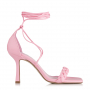 CM PARIS Γυναικείο Πέδιλο Lace Up Stiletto Πλεξούδα Ροζ 